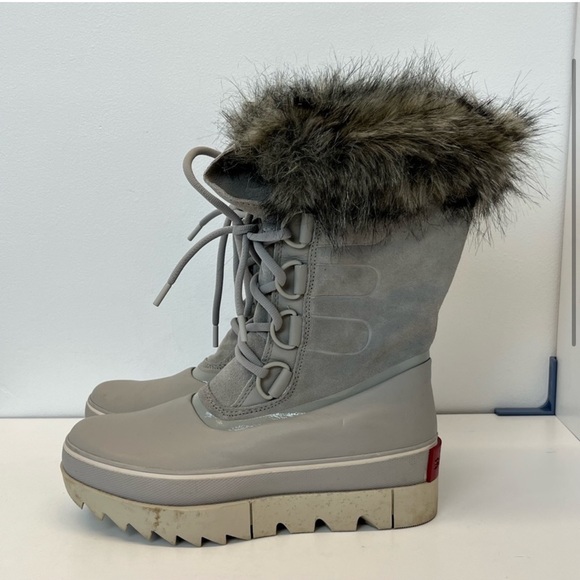 Sorel Joan Of Arctic Next Suede, Leather & Faux Fur Waterproof Winter Boots 8 - Picture 1 of 12